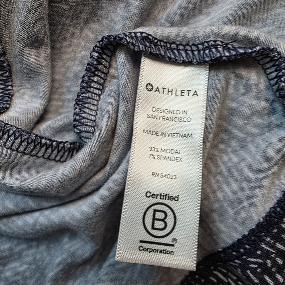 Athleta Women's High Neck A-Line Dress Blue Sleeveless SZ Small Stretchy - Picture 7 of 7